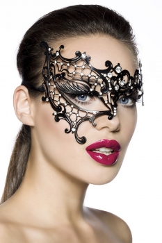 Metallmaske mit Strass-schwarz