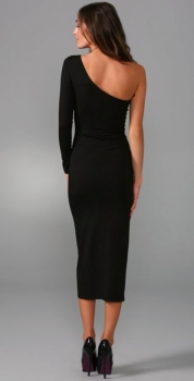 One-Shoulder Cocktailkleid Schwarz