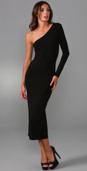 One-Shoulder Cocktailkleid Schwarz