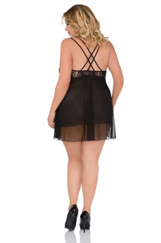 Schwarzes Tüll Chemise von Andalea