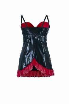 Wetlook Chemise Schwarz/Rot