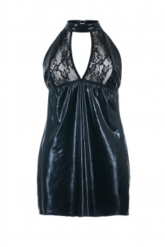 Wetlook Chemise mit Armstulpen