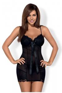 Damen Babydoll schwarz mit Schleife