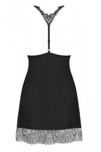 Feminine Chemise mit Spitze in schwarz