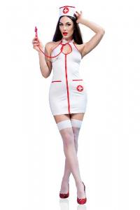 Krankenschwester-Set in Weiß/Rot