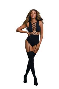 Nahtloser Bodystocking mit Strumpfhaltern