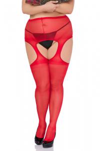 Rotes Plus Size Strumpfhose mit Ausschnitten