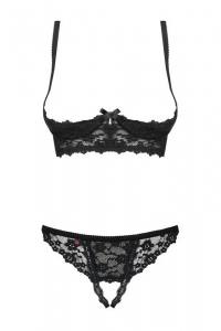 Schwarzes Dessous-Set mit Hebe-BH