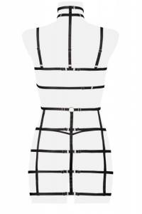 Schwarzes Harness Set mit Spitze