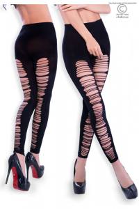 Schwarzes Leggings mit Schlitzen