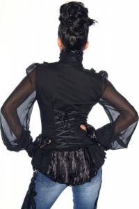 Schwarzes Steampunk-Bluse