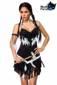 Squaw Indianerin Kostüm schwarz/weiß