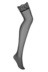 Strapsstrümpfe mit Spitze in schwarz
