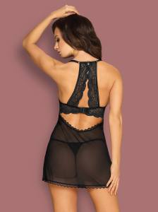 Transparente Mesh Chemise schwarz