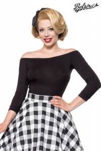 Vintage Shirt Schwarz Schulterfrei