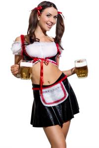 Wetlook Dirndl-Outfit mit Spitze