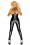 Busenfreie Wetlook Catsuit in schwarz