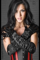 Grazile Satin-Handschuhe in schw...